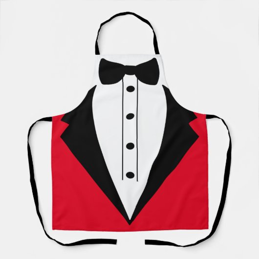 クロピアエプロンのゲーム夜tuxedo黒いネクタイ エプロン (正面)