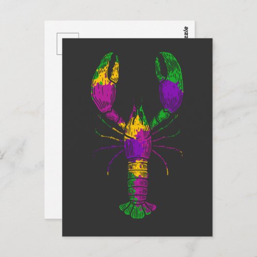 クロフィッシュアーカラフルトシーフードグルメ ポストカード (正面/裏面)