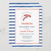 クロフィッシュカジュアルボイル婚約パーティ招待 招待状 (正面/裏面)