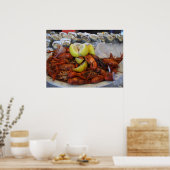 クロフィッシュカスタールレモンの氷ルイジアナ料理 ポスター (キッチン)