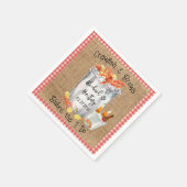 クロフィッシュカップルのウェディングシャワー スタンダードカクテルナプキン (角)