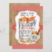 クロフィッシュカップルのウェディングシャワー 招待状 (正面/裏面)
