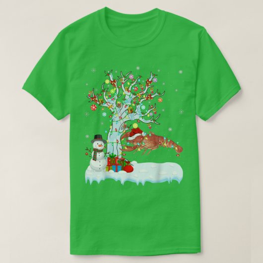 クロフィッシュクリスマスツリー照明サンタハザクロフィッシュチャール Tシャツ (デザイン正面)