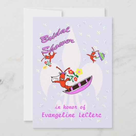 クロフィッシュフルーアデリスブライダルシャワーインビテーション 招待状 (正面)