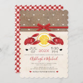 クロフィッシュボイルウェディングシャワーカップルモノグラムインビ 招待状 (正面/裏面)