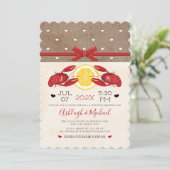 クロフィッシュボイルウェディングシャワーカップルモノグラムインビ 招待状 (スタンド正面)