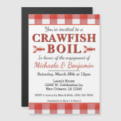 クロフィッシュボイルシーフードパーティーピクニック婚約 マグネット招待状 (正面/裏面)