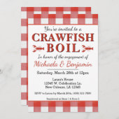 クロフィッシュボイルシーフードパーティーピクニック婚約 招待状 (正面/裏面)