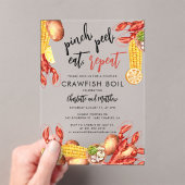 クロフィッシュボイルシーフード婚約パーティ アクリル招待状 (インサイチュ (ポータブル))
