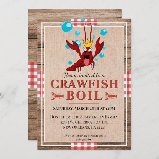 クロフィッシュボイルファミリー懇親会素朴夏パーティー 招待状 (正面/裏面)