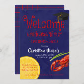 クロフィッシュボイルブルー卒業パーティー招待状 招待状 (正面/裏面)