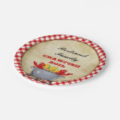 クロフィッシュボイルポットレッドチェックジンガム ペーパープレート (アングル)