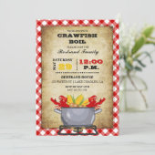 クロフィッシュボイルポット赤い市松模様にイガハム 招待状 (スタンド正面)