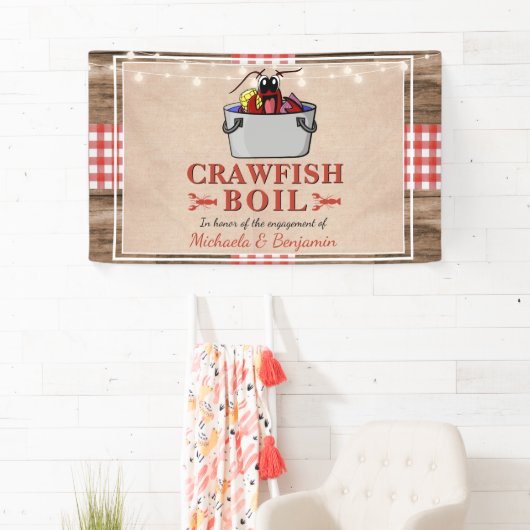 クロフィッシュボイルロブスター素朴婚約パーティ 横断幕 (インサイチュ)