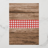 クロフィッシュボイルロブスター素朴婚約パーティ 箔招待状 (裏面)