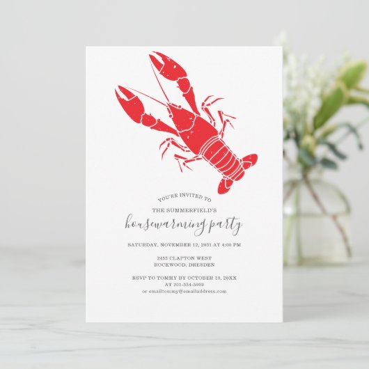 クロフィッシュボイル引っ越し祝いパーティーパーティの招待状 案内状 (スタンド正面)