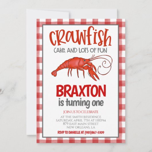 クロフィッシュボイル最初の誕生日招待状 招待状 (正面)