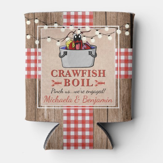 クロフィッシュボイル素朴カップル婚約パーティ 缶クーラー (正面)