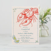 クロフィッシュボイル誕生日招待状テンプレート 招待状 (スタンド正面)