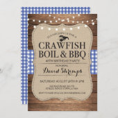 クロフィッシュボイルBBQ任意の年齢の誕生日パーティーロブスター 招待状 (正面/裏面)