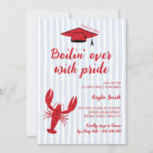 クロフィッシュライトブルー&レッドドードルグラードパーティー 招待状 (正面)