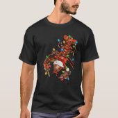 クロフィッシュラバーサンタハットクリスマスライトファミリーM Tシャツ (正面)