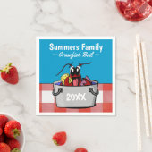 クロフィッシュ年間家族のパーティーピクニック スタンダードカクテルナプキン (インサイチュ)