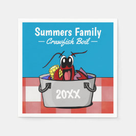 クロフィッシュ年間家族のパーティーピクニック スタンダードカクテルナプキン