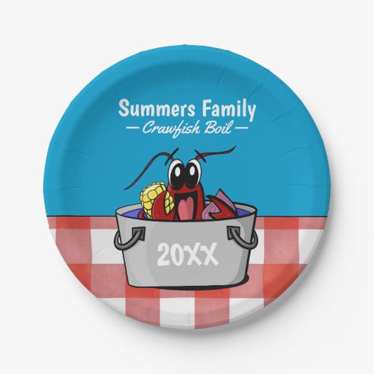 クロフィッシュ年間家族のパーティーピクニック ペーパープレート (正面)