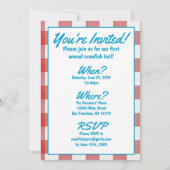 クロフィッシュ年間家族のパーティーピクニック 招待状 (裏面)