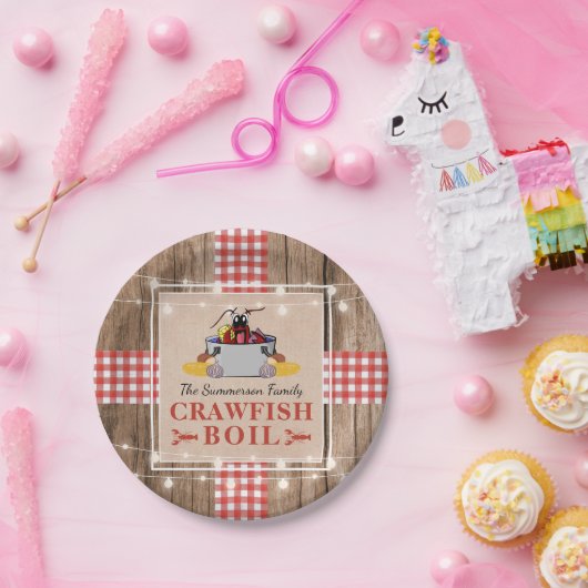 クロフィッシュ年間家族のパーティー素朴ピクニック ペーパープレート (パーティー)