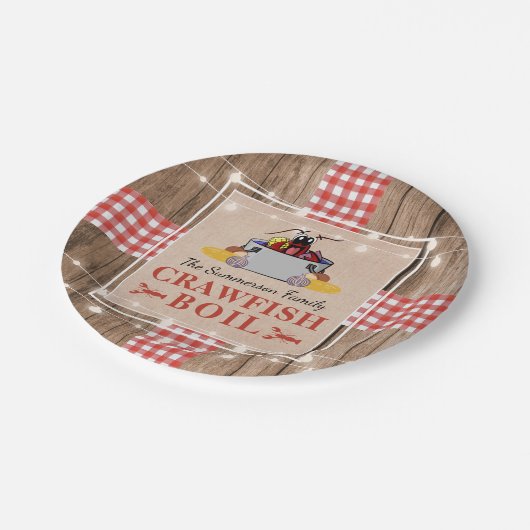 クロフィッシュ年間家族のパーティー素朴ピクニック ペーパープレート (アングル)