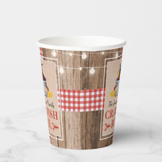 クロフィッシュ年間家族のパーティー素朴ピクニック 紙コップ (右)