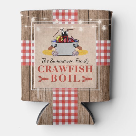 クロフィッシュ年間家族のパーティー素朴ピクニック 缶クーラー (正面)