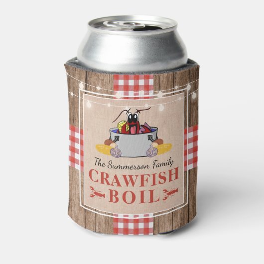 クロフィッシュ年間家族のパーティー素朴ピクニック 缶クーラー (缶裏面)