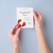 クロフィッシュ沸騰パーティー赤いロブスター予算の招待 チラシ (手)