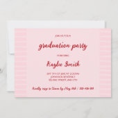 クロフィッシュ煮詰め私ピンク&赤フォト卒業 招待状 (裏面)