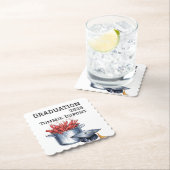 クロフィッシュ&キャップ:ゆでた卒業お祝い ペーパーコースター (インサイチュ)