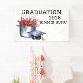 クロフィッシュ&キャップ:ゆでた卒業お祝い 横断幕 (インサイチュ)