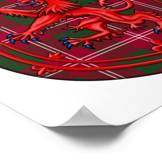 クロフォードタータンチェックスコティッシュプライドライオンラパント ポスター (角)