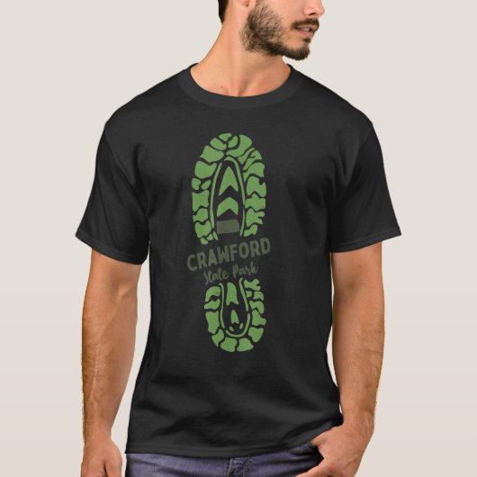 クロフォード州立公園 カンザス州 Ks ハイキングブーツ Tシャツ (正面)