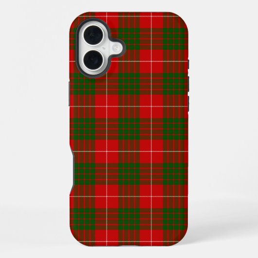 クロフォード タータン レッド グリーン プリント iPhoneケース (裏面)