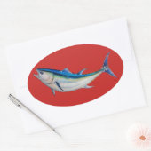 クロマグロのシール 楕円形シール (封筒)