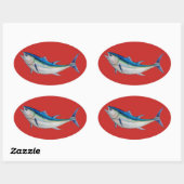 クロマグロのシール 楕円形シール (シート)