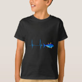 クロマグロの心拍EKGパルセリン深い海魚 Tシャツ (正面)