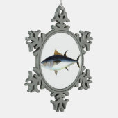 クロマグロイラストレーション スノーフレークピューターオーナメント (左)