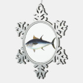 クロマグロイラストレーション スノーフレークピューターオーナメント (右)