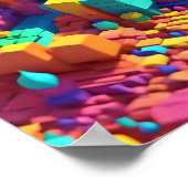 クロマティックキューブモザイクウォールアート ポスター (角)