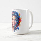クロマティックミューズ – ネオンスプラッシュポートレート コーヒーマグカップ (正面右)