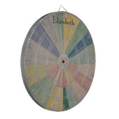 クロマティック渦:抽象芸術パステルカラーホイール ダーツボード (正面左)